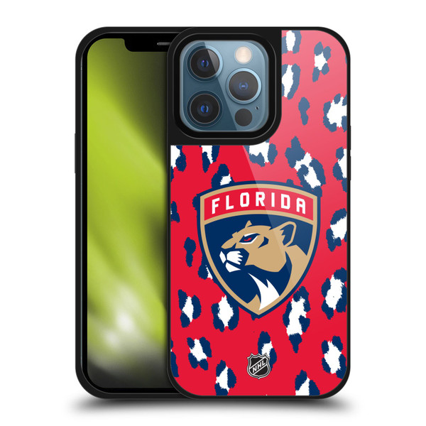 NHL Florida Panthers Leopard Pattern Gel Armour Case For Apple iPhone 13 Pro