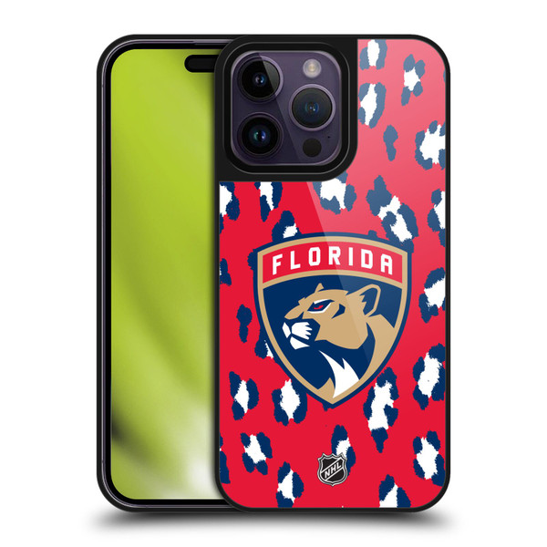 NHL Florida Panthers Leopard Pattern Gel Armour Case For Apple iPhone 14 Pro Max