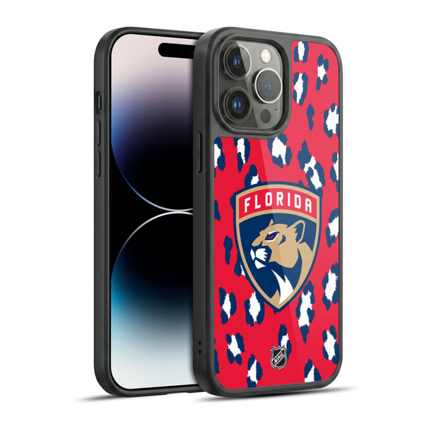 NHL Florida Panthers Leopard Pattern Gel Armour Case For Apple iPhone 14 Pro Max