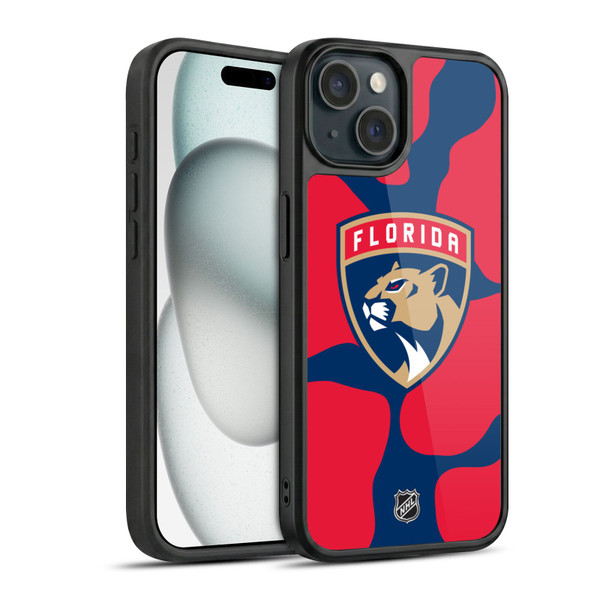 NHL Florida Panthers Cow Pattern Gel Armour Case For Apple iPhone 15