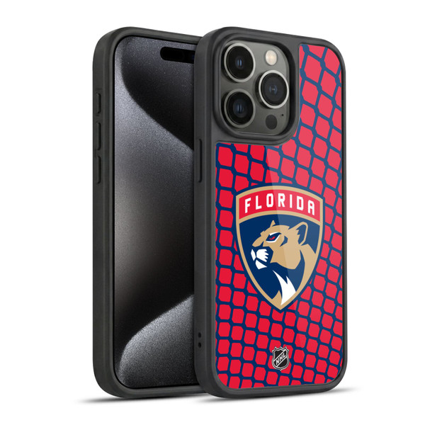 NHL Florida Panthers Net Pattern Gel Armour Case For Apple iPhone 15 Pro