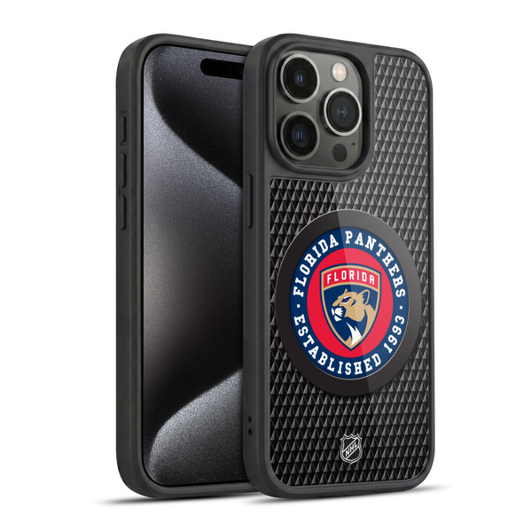 NHL Florida Panthers Puck Texture Gel Armour Case For Apple iPhone 15 Pro