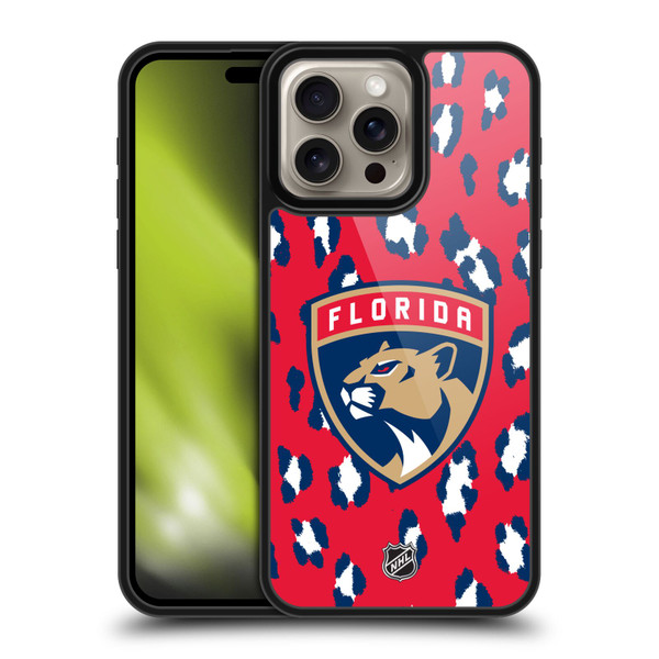 NHL Florida Panthers Leopard Pattern Gel Armour Case For Apple iPhone 16 Pro Max