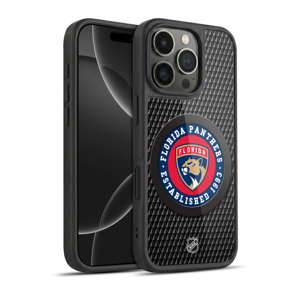NHL Florida Panthers Puck Texture Gel Armour Case For Apple iPhone 16 Pro