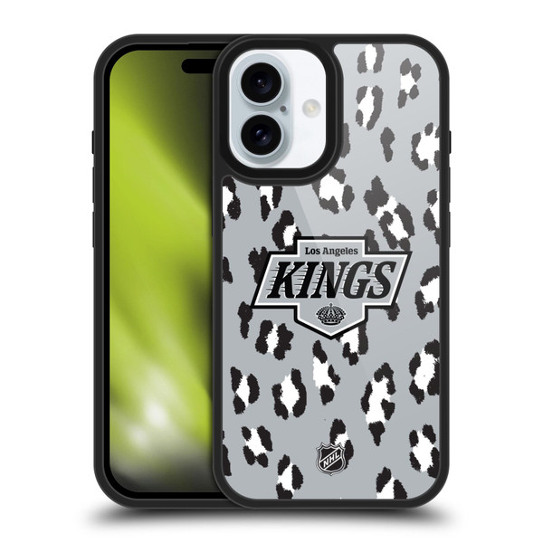 NHL Los Angeles Kings Leopard Pattern Gel Armour Case For Apple iPhone 16 NHL Los Angeles Kings Leopard Pattern Gel Armour Case For Apple iPhone 16