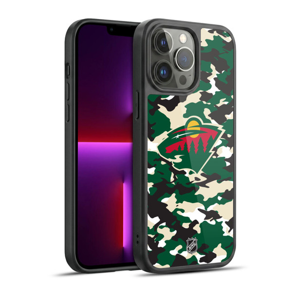 NHL Minnesota Wild Camouflage Gel Armour Case For Apple iPhone 13 Pro Max