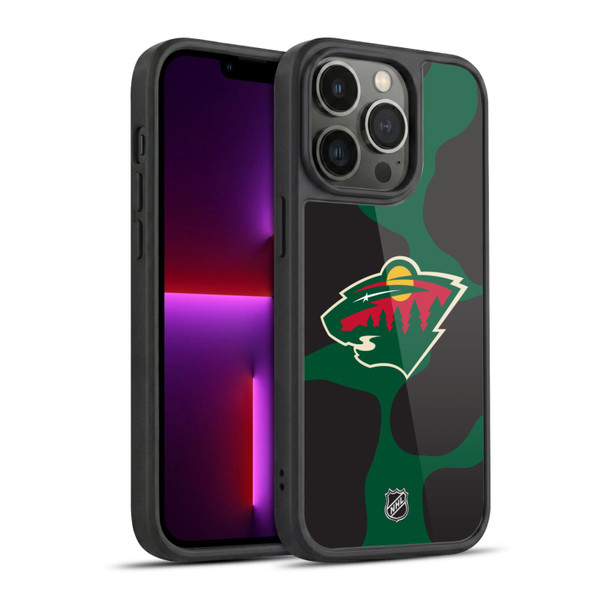 NHL Minnesota Wild Cow Pattern Gel Armour Case For Apple iPhone 13 Pro