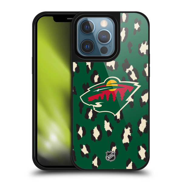 NHL Minnesota Wild Leopard Pattern Gel Armour Case For Apple iPhone 13 Pro