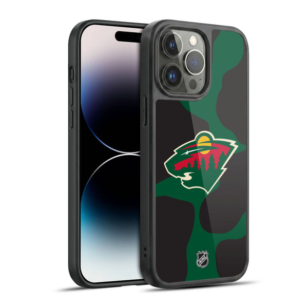 NHL Minnesota Wild Cow Pattern Gel Armour Case For Apple iPhone 14 Pro Max