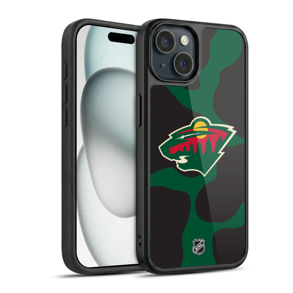 NHL Minnesota Wild Cow Pattern Gel Armour Case For Apple iPhone 15