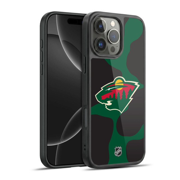 NHL Minnesota Wild Cow Pattern Gel Armour Case For Apple iPhone 16 Pro Max