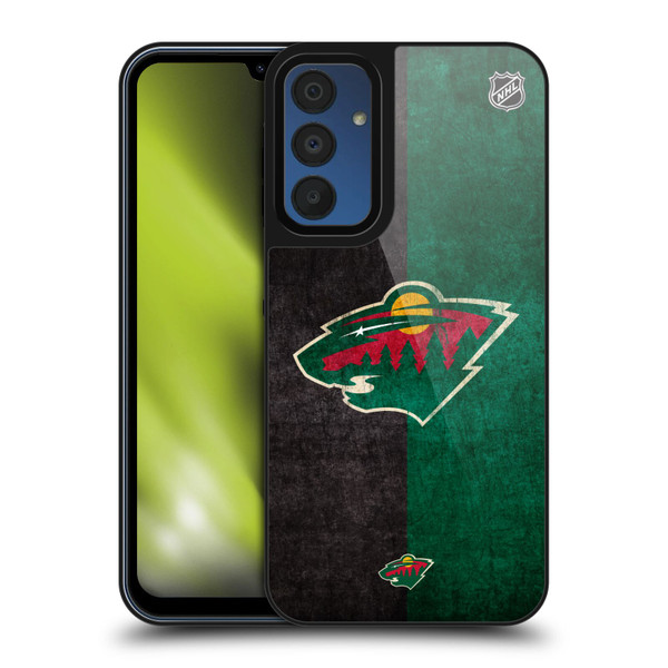 NHL Minnesota Wild Half Distressed Gel Armour Case For Samsung Galaxy A15
