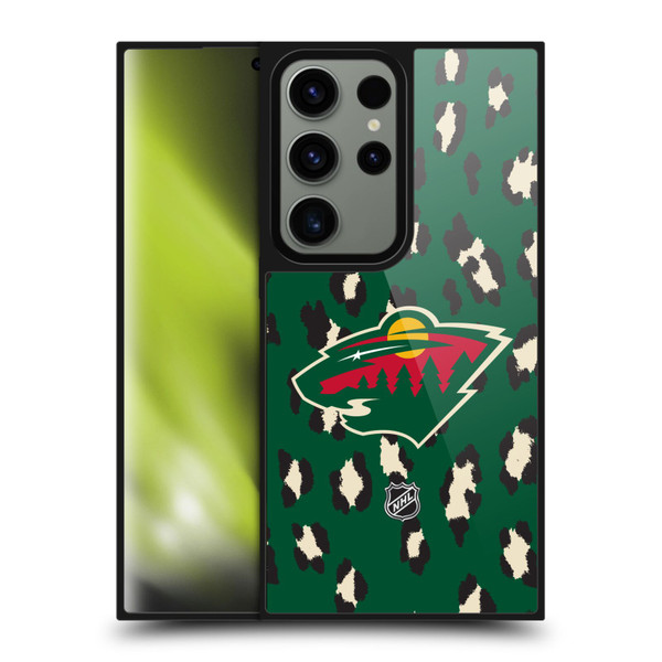 NHL Minnesota Wild Leopard Pattern Gel Armour Case For Samsung Galaxy S24 Ultra 5G