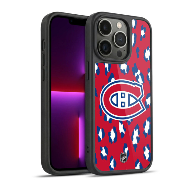 NHL Montreal Canadiens Leopard Pattern Gel Armour Case For Apple iPhone 13 Pro