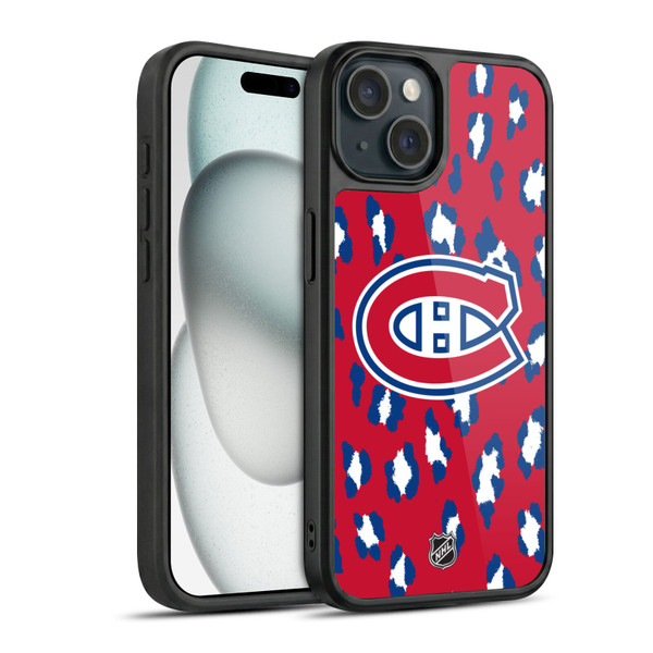 NHL Montreal Canadiens Leopard Pattern Gel Armour Case For Apple iPhone 15