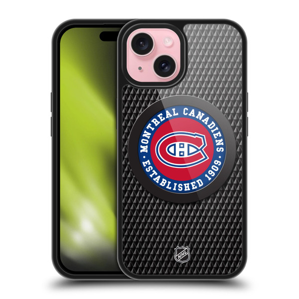 NHL Montreal Canadiens Puck Texture Gel Armour Case For Apple iPhone 15