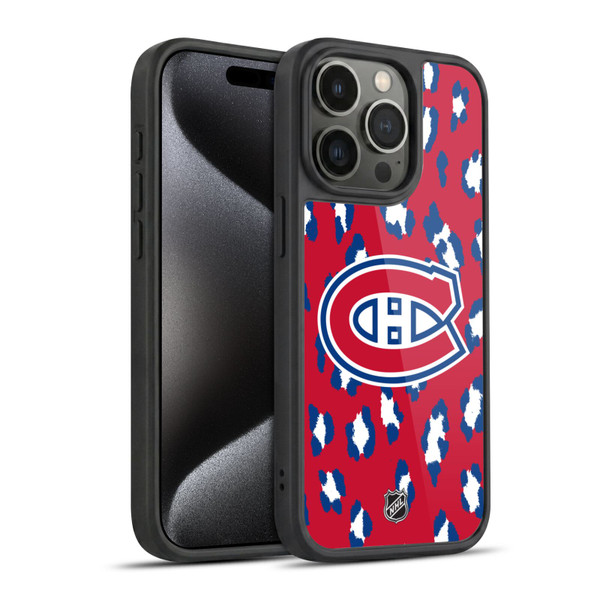 NHL Montreal Canadiens Leopard Pattern Gel Armour Case For Apple iPhone 15 Pro
