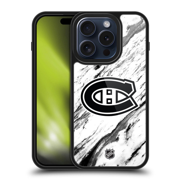 NHL Montreal Canadiens Marble Gel Armour Case For Apple iPhone 15 Pro