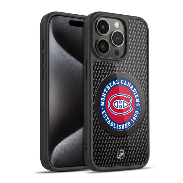 NHL Montreal Canadiens Puck Texture Gel Armour Case For Apple iPhone 15 Pro