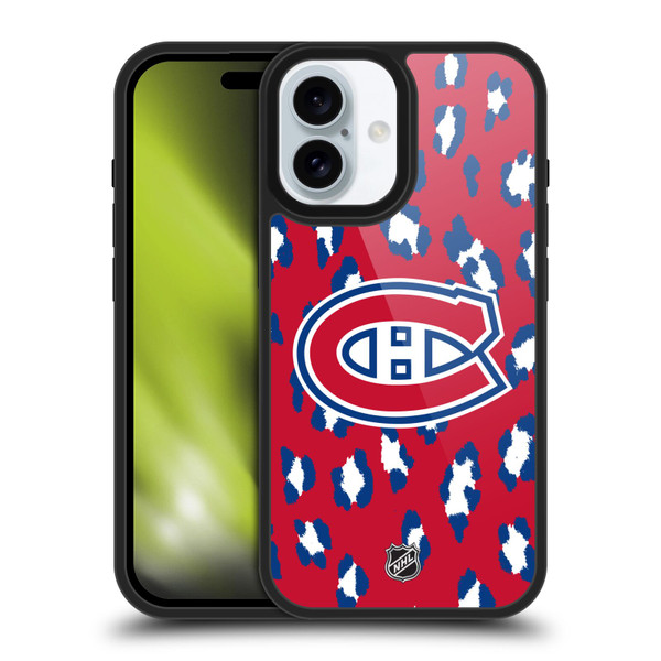 NHL Montreal Canadiens Leopard Pattern Gel Armour Case For Apple iPhone 16