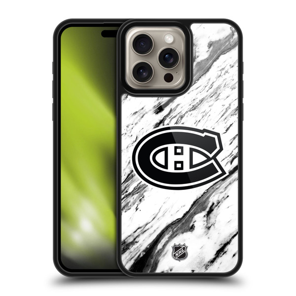 NHL Montreal Canadiens Marble Gel Armour Case For Apple iPhone 16 Pro Max