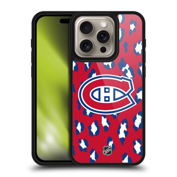 NHL Montreal Canadiens Leopard Pattern Gel Armour Case For Apple iPhone 16 Pro