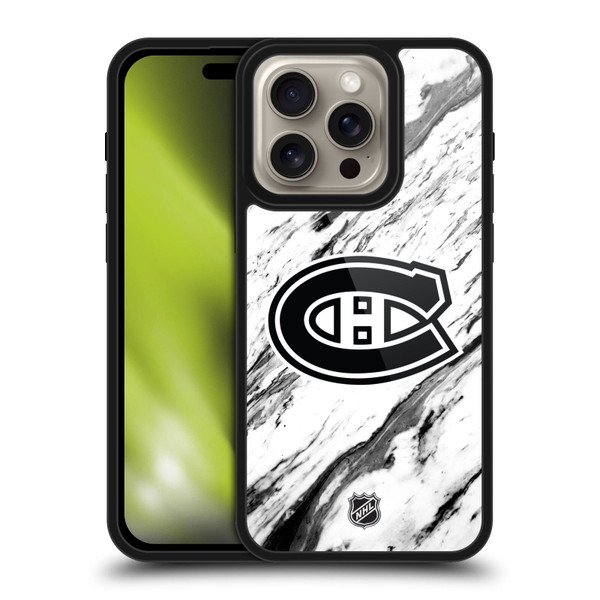 NHL Montreal Canadiens Marble Gel Armour Case For Apple iPhone 16 Pro