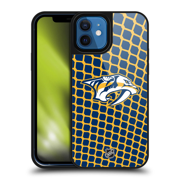 NHL Nashville Predators Net Pattern Gel Armour Case For Apple iPhone 12 / iPhone 12 Pro