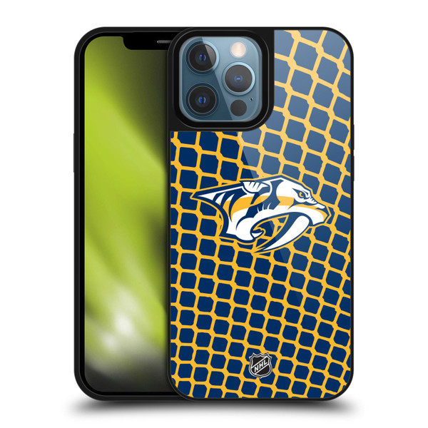 NHL Nashville Predators Net Pattern Gel Armour Case For Apple iPhone 13 Pro Max