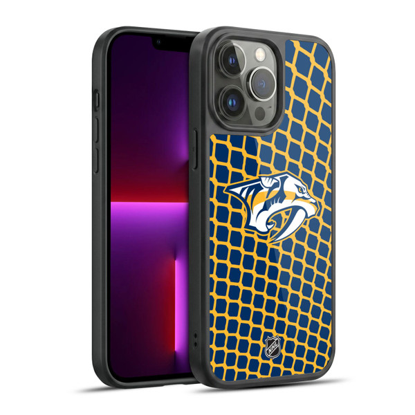 NHL Nashville Predators Net Pattern Gel Armour Case For Apple iPhone 13 Pro Max