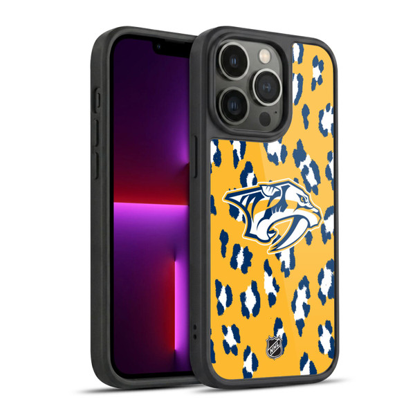 NHL Nashville Predators Leopard Pattern Gel Armour Case For Apple iPhone 13 Pro