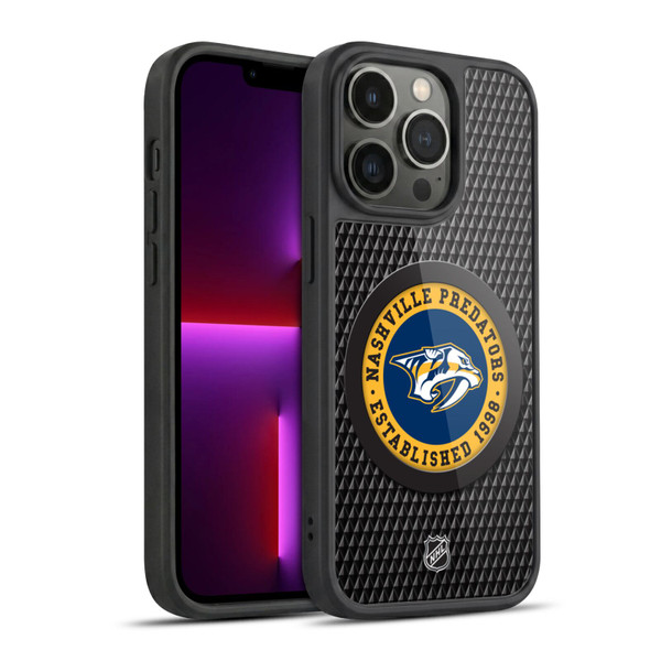 NHL Nashville Predators Puck Texture Gel Armour Case For Apple iPhone 13 Pro