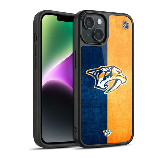 NHL Nashville Predators Half Distressed Gel Armour Case For Apple iPhone 14