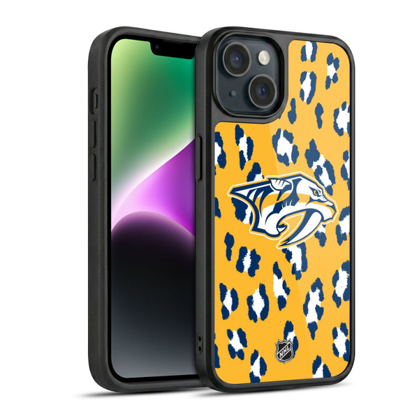 NHL Nashville Predators Leopard Pattern Gel Armour Case For Apple iPhone 14