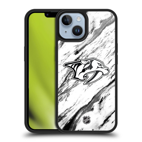 NHL Nashville Predators Marble Gel Armour Case For Apple iPhone 14