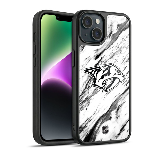 NHL Nashville Predators Marble Gel Armour Case For Apple iPhone 14