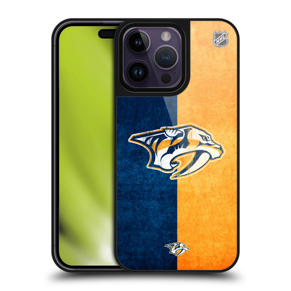 NHL Nashville Predators Half Distressed Gel Armour Case For Apple iPhone 14 Pro Max
