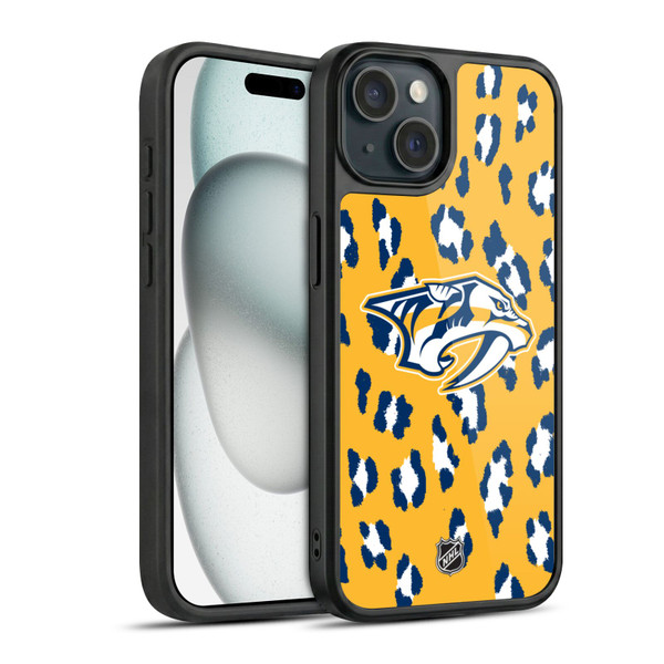 NHL Nashville Predators Leopard Pattern Gel Armour Case For Apple iPhone 15