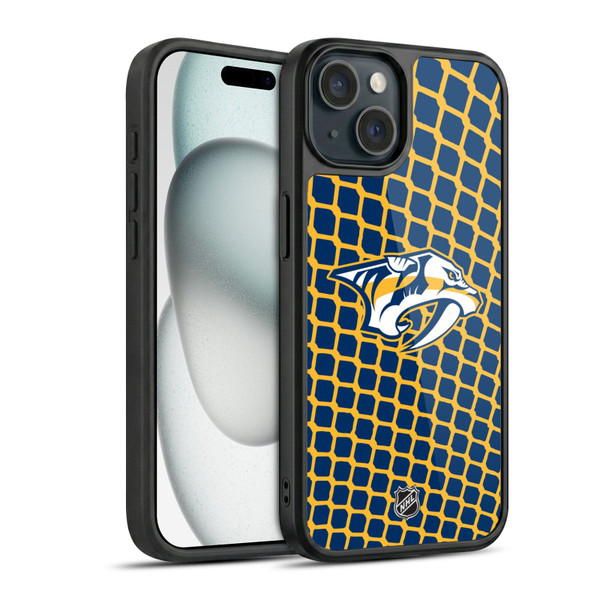 NHL Nashville Predators Net Pattern Gel Armour Case For Apple iPhone 15