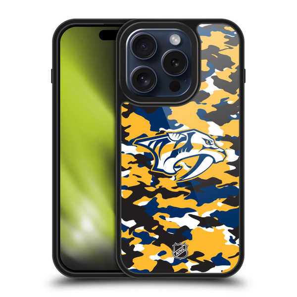 NHL Nashville Predators Camouflage Gel Armour Case For Apple iPhone 15 Pro
