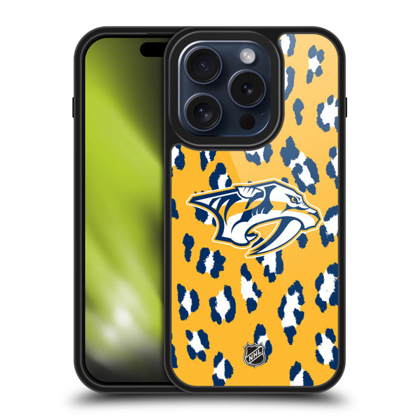 NHL Nashville Predators Leopard Pattern Gel Armour Case For Apple iPhone 15 Pro NHL Nashville Predators Leopard Pattern Gel Armour Case For Apple iPhone 15 Pro