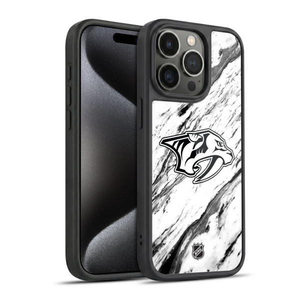 NHL Nashville Predators Marble Gel Armour Case For Apple iPhone 15 Pro