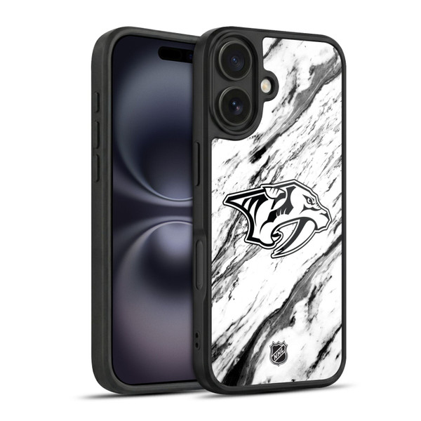 NHL Nashville Predators Marble Gel Armour Case For Apple iPhone 16