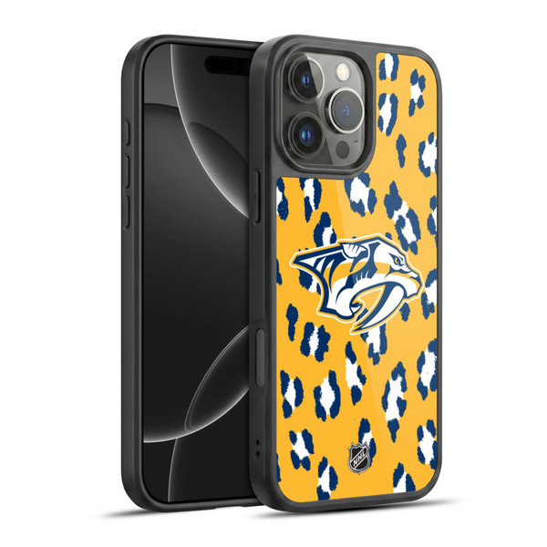 NHL Nashville Predators Leopard Pattern Gel Armour Case For Apple iPhone 16 Pro Max