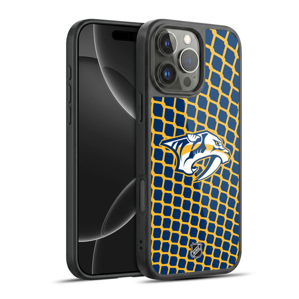 NHL Nashville Predators Net Pattern Gel Armour Case For Apple iPhone 16 Pro Max