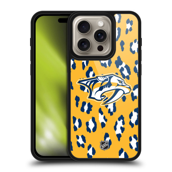 NHL Nashville Predators Leopard Pattern Gel Armour Case For Apple iPhone 16 Pro