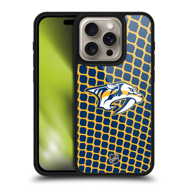 NHL Nashville Predators Net Pattern Gel Armour Case For Apple iPhone 16 Pro