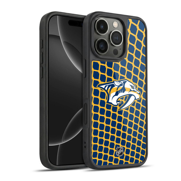 NHL Nashville Predators Net Pattern Gel Armour Case For Apple iPhone 16 Pro