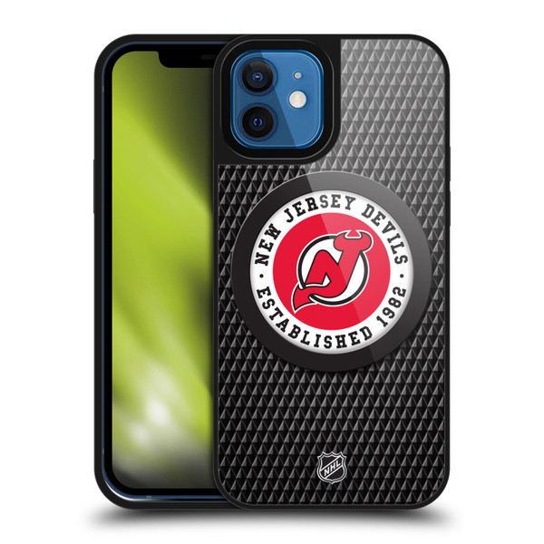 NHL New Jersey Devils Puck Texture Gel Armour Case For Apple iPhone 12 / iPhone 12 Pro