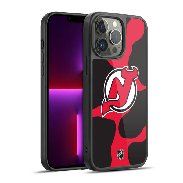 NHL New Jersey Devils Cow Pattern Gel Armour Case For Apple iPhone 13 Pro Max